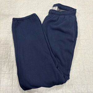 Land’s End Serious Sweats Faux Fur Lined Sweatpant Jogger Navy Size Small